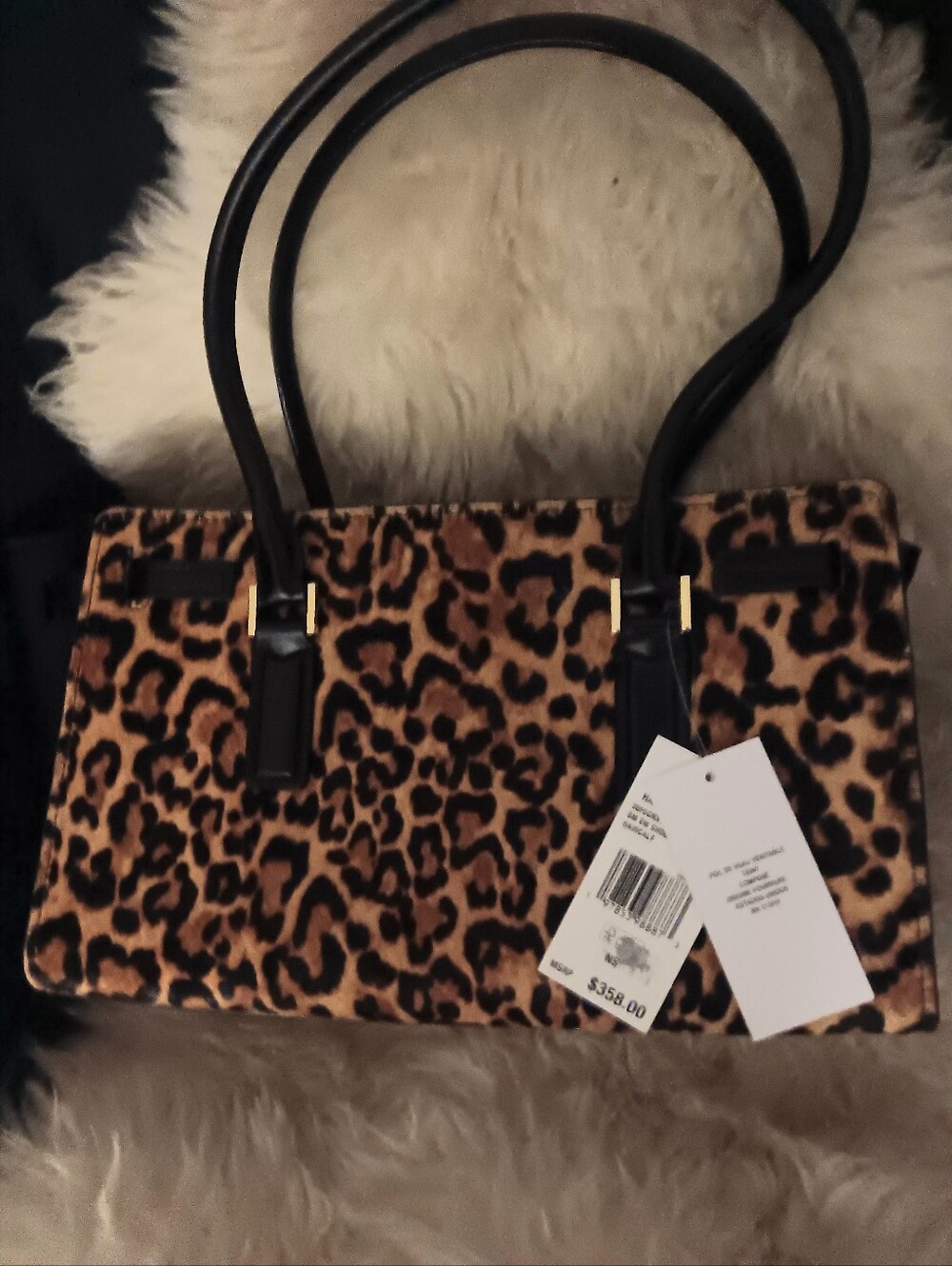 Michael Kors Hamilton Moderne Leopard Print Tote with Gold Lock - Picture 2 of 3